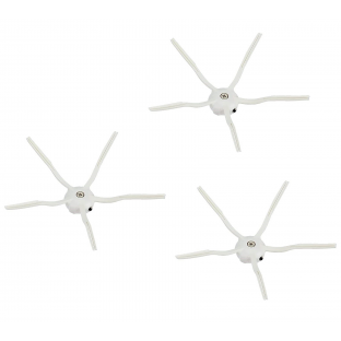 Set of 3 Pentagon Soft Edge Side Brushes for Roborock S7/S6/S5 White