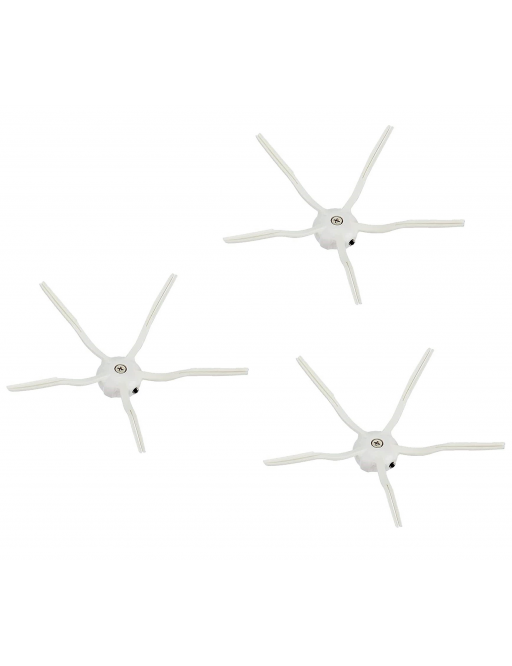Set of 3 Pentagon Soft Edge Side Brushes for Roborock S7/S6/S5 White