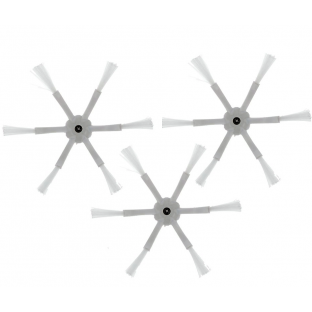 3er Set Hexagonale Seitenbürste für Roborock S5/S6 Weiss