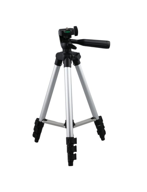Portable and foldable tripod with 360° rotation for camera and mobile phone