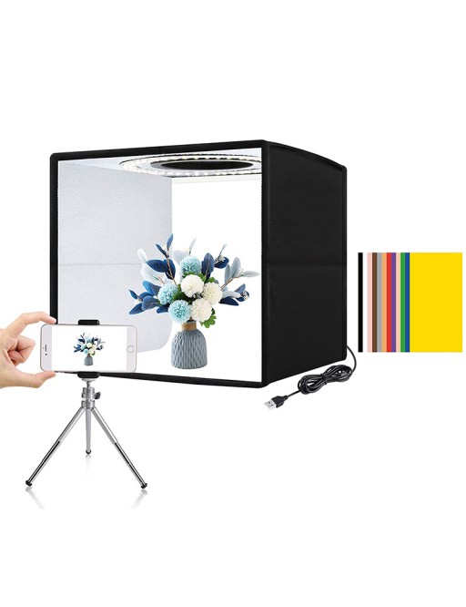box per studio fotografico portatile 40*40cm con 144 LED e 6 fondali