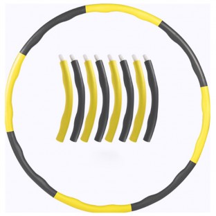 Divisible Hula-Hoop hoop with foam covering in yellow/grey