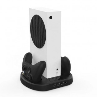 Vertical Stand Fan with 3 USB HUB & Dual Charging Dock for Xbox Series S