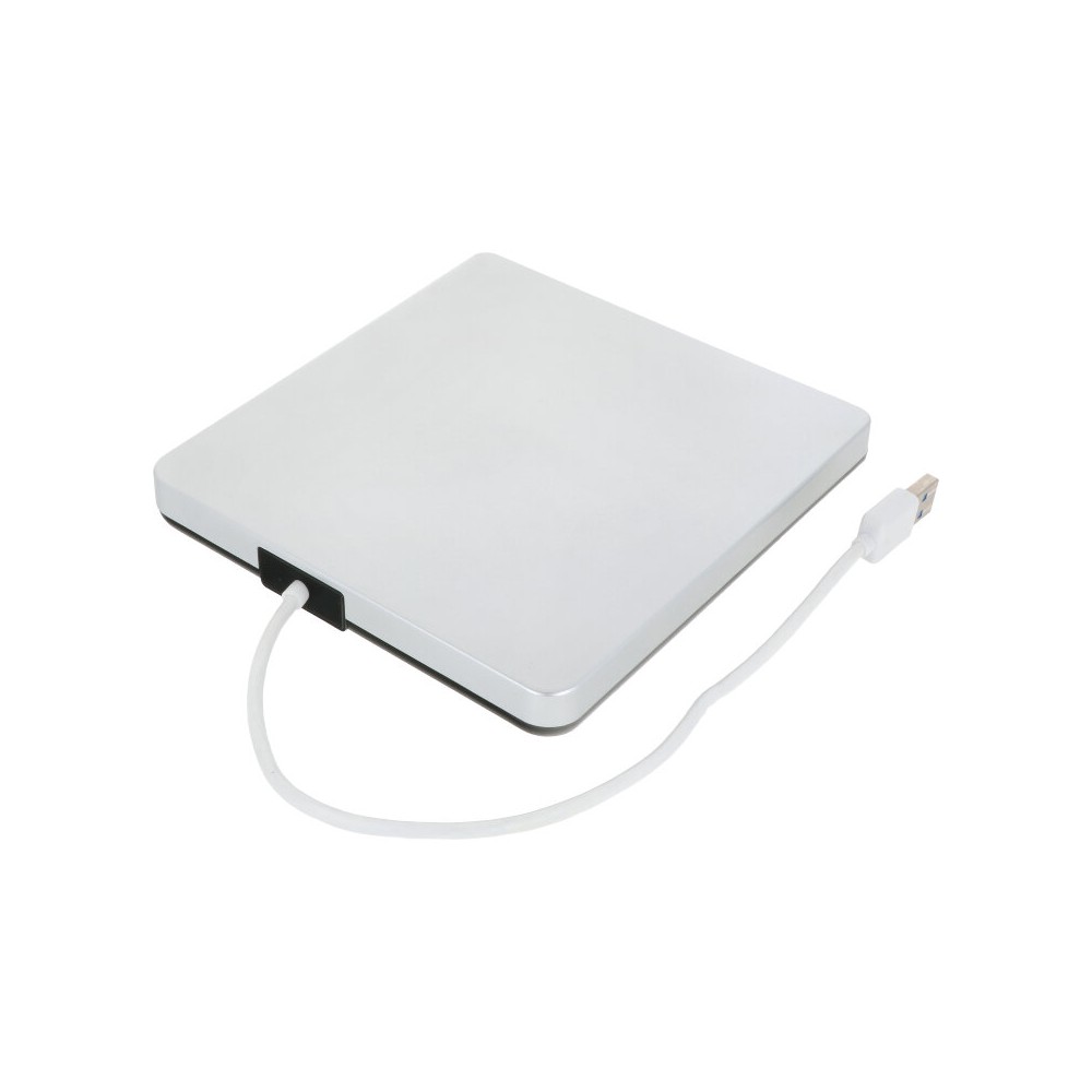 Drive/Burner DVD-RW esterno USB 3.0 in alluminio per laptop/desktop argento