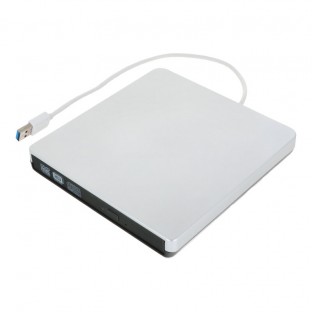 Drive/Burner DVD-RW esterno USB 3.0 in alluminio per laptop/desktop argento