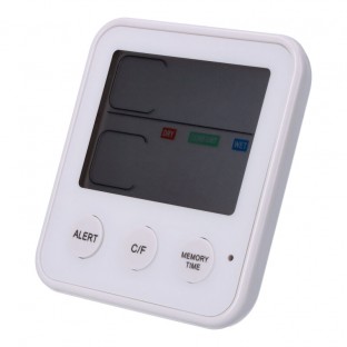 Temperatur- und Luftfeuchtigkeitsmesser für den Innenraum mit Digitalanzeige Weiss