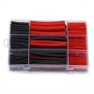 set di tubi termoretraibili da 270 pezzi nero/rosso