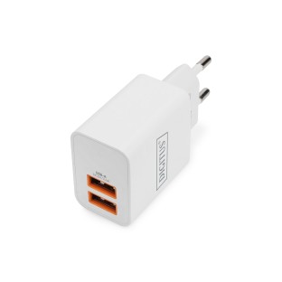 Caricatore USB Digitus 2x USB-A 15,5W Bianco