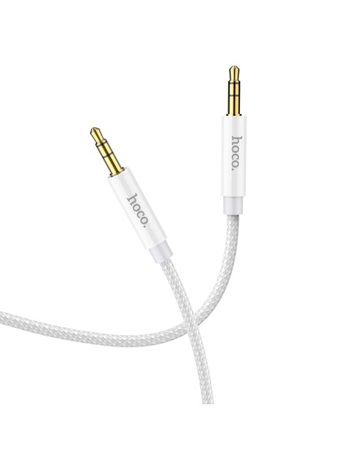 HOCO 1M Dual 3.5mm AUX Audio Cable Silver