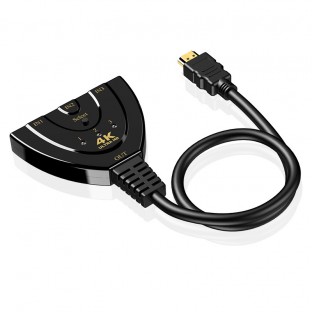 3 porte Mini HDMI Splitter 4K Adapter Cable Nero