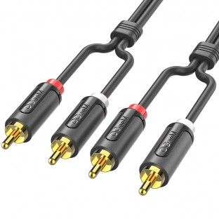 3m 2x RCA (male) to 2x RCA (male) connection cable digital & analog double shielded