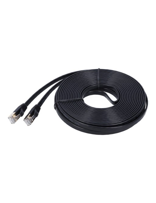 Câble LAN 10 Gigabit Ethernet plat 10m CAT-7 noir