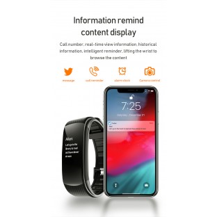 Fitness Tracker Smartwatch Heart Rate Monitor Nero