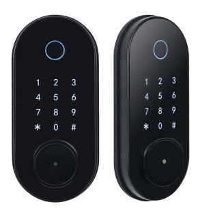 Multifunctional touch lock for the entrance door in black