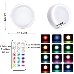 3 luci RGB dimmerabili per armadietti con telecomando