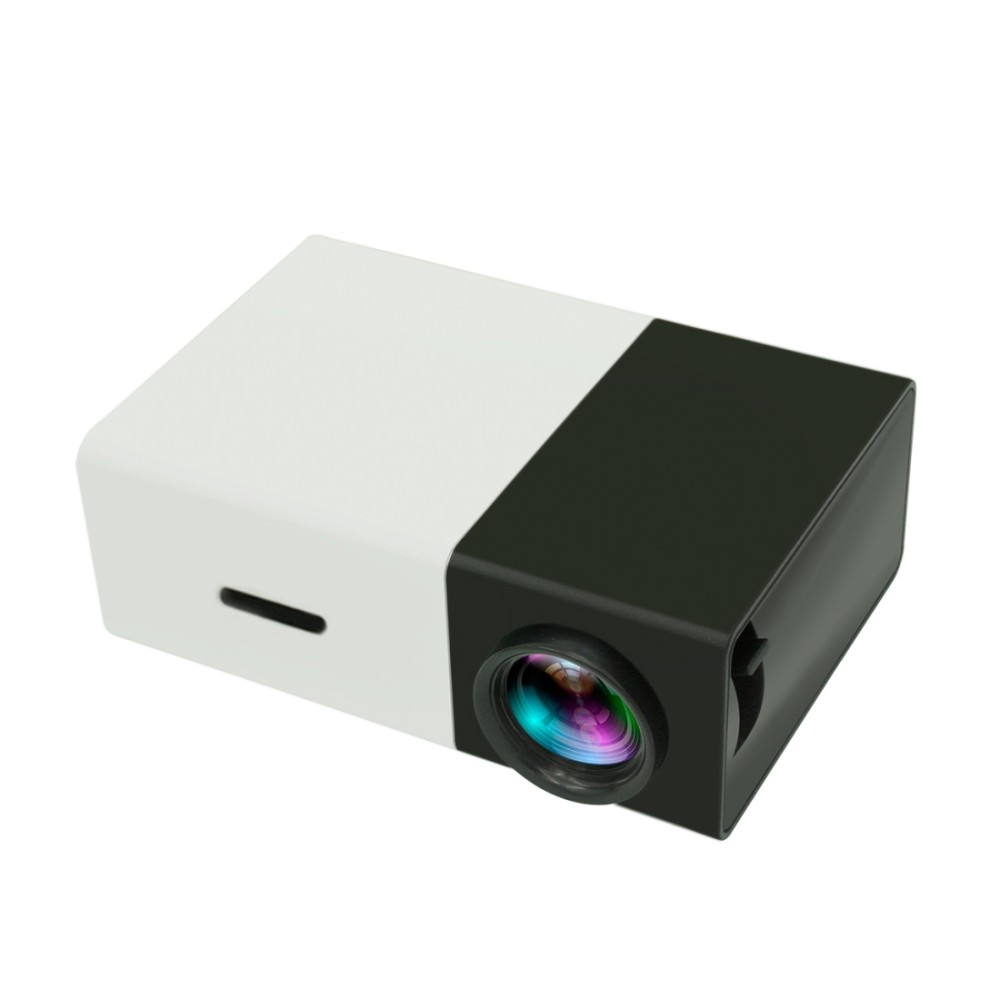 Mini proiettore LED Home Cinema portatile con telecomando nero