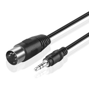 3.5 mm stereo jack plug to Din 5 pin MIDI plug audio adapter cable
