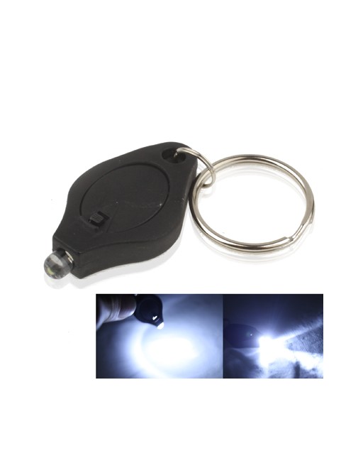 Mini LED Flashlight, White Light, Keychain Function, On/Off Switch & Pressure Switch(Black)