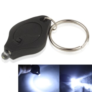 Mini LED Flashlight, White Light, Keychain Function, On/Off Switch & Pressure Switch(Black)