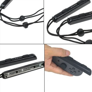 1 Pair Wrist Rope Lanyard Games Accessories for Nintendo Switch Joy-Con(Black)