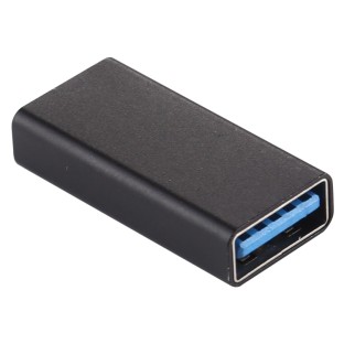 Type-C / USB-C Female to USB 3.0 Female Aluminium Alloy Adapter (Black)