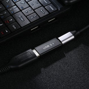 Type-C / USB-C Female to USB 3.0 Female Aluminium Alloy Adapter (Black)
