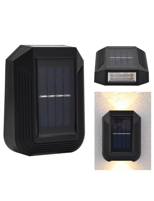 6 LED Solar Wall Lamp Outdoor Decorative Garden Up And Down Light (Warm White)