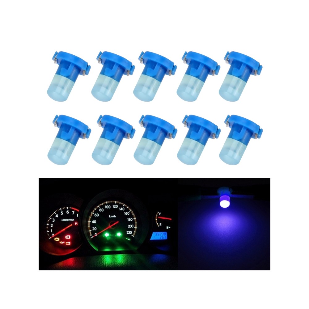 10 PCS 2W T3 Wedge Instrument Panel LED Light Dashboard Gauge Cluster Indicator Lamp Bulb(Blue Light)