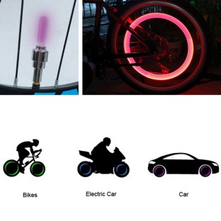 2 PCS Rad-Reifen-Lampe mit Batterie für Auto / Motorrad / Fahrrad in rot