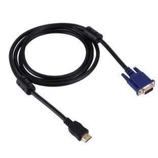1.8m HDMI Male to VGA Male 15PIN Video Cable(Black)