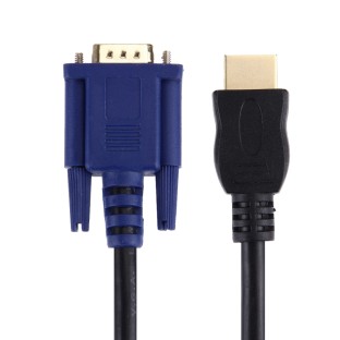 1.8m HDMI Male to VGA Male 15PIN Video Cable(Black)