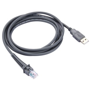 2m USB A Male to RJ45 Scanner Serial Data Cable for Symbol LS2208 / 2208AP / LS4278(Grey)