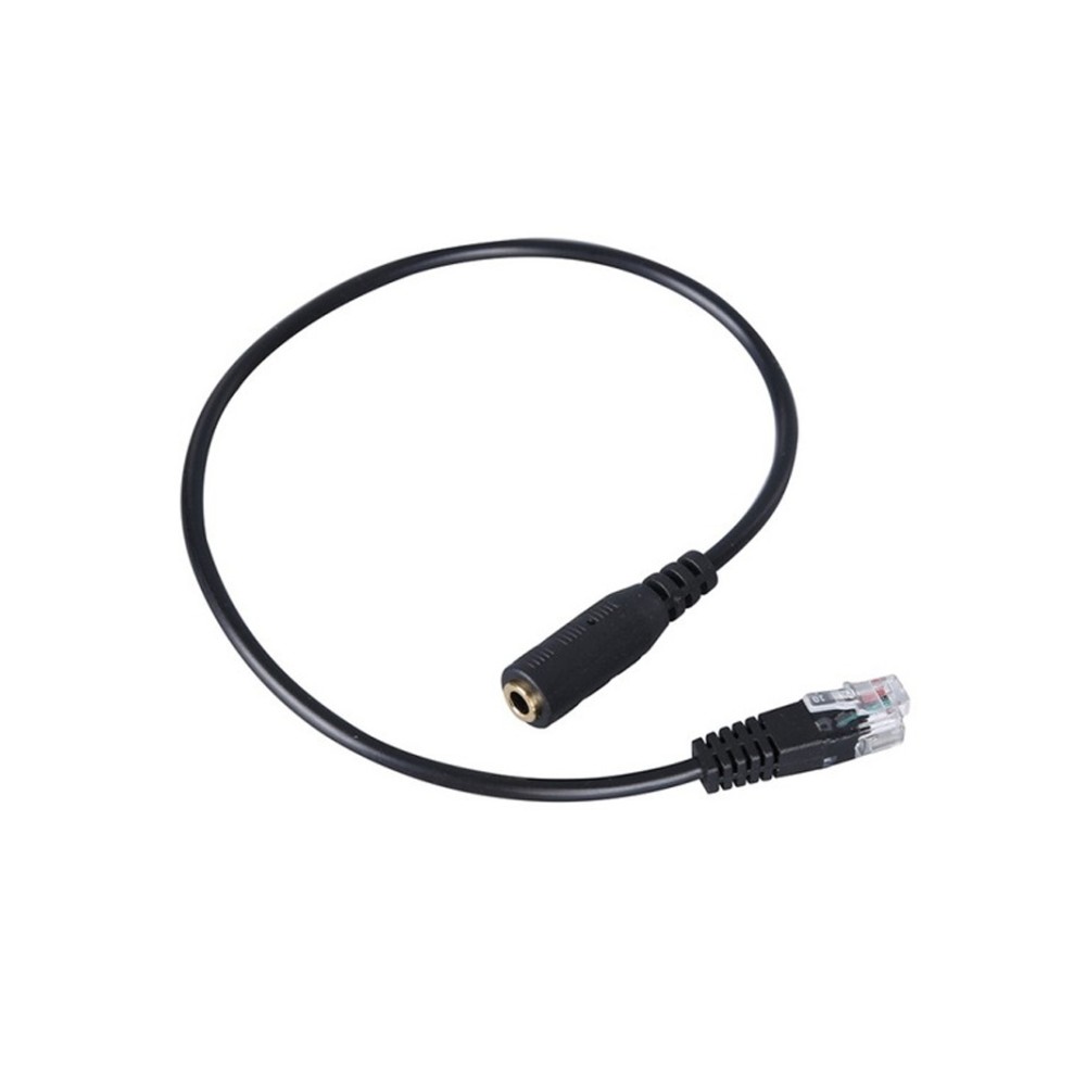 3.5mm Jack to RJ9 PC / Mobile Phones Headset to Office Phone Adapter Convertor Cable, Length: 38cm (Black)