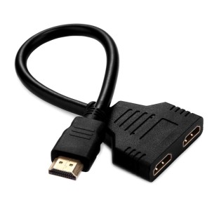 30cm 1080P HDMI Port Male to 2 Female 1 in 2 out Splitter Cable Adapter Converter