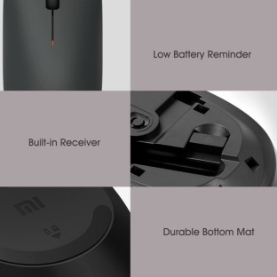 Original Xiaomi MWWM01 2.4GHz 1000DPI Symmetrical Wireless Mouse Lite(Black)