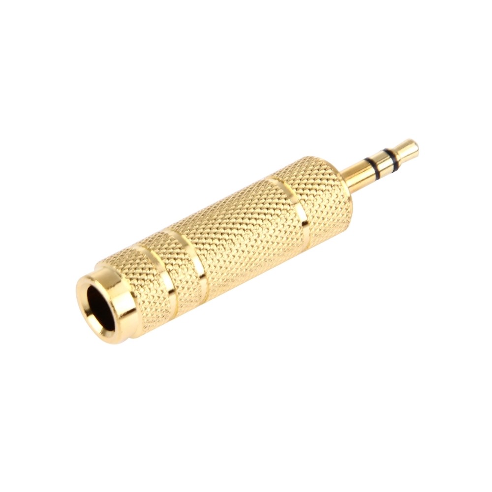 Gold Plated 3.5mm Plug to 6.35mm Stereo Jack Adaptor Socket Adapter