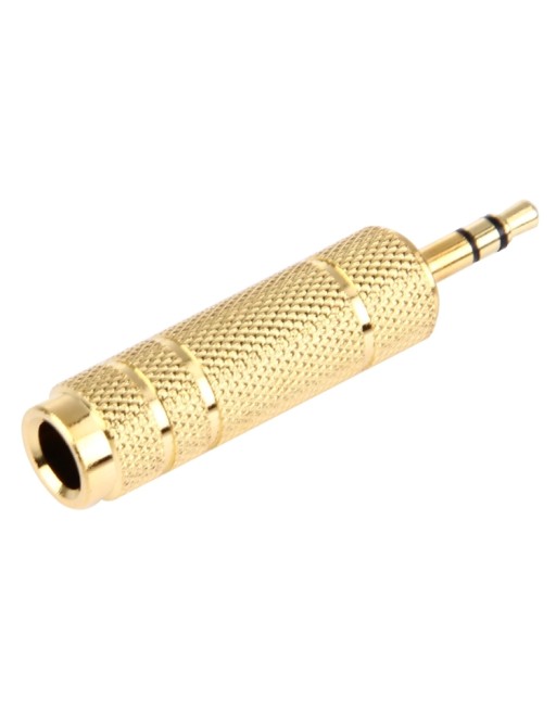 Gold Plated 3.5mm Plug to 6.35mm Stereo Jack Adaptor Socket Adapter