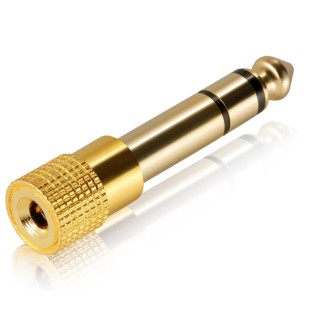 Gold Plated 6.35mm Male to 3.5mm Stereo Jack Adaptor Socket Adapter