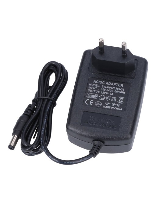 12V 3A 5.5x2.5mm Charger with 1M DC Cable Black
