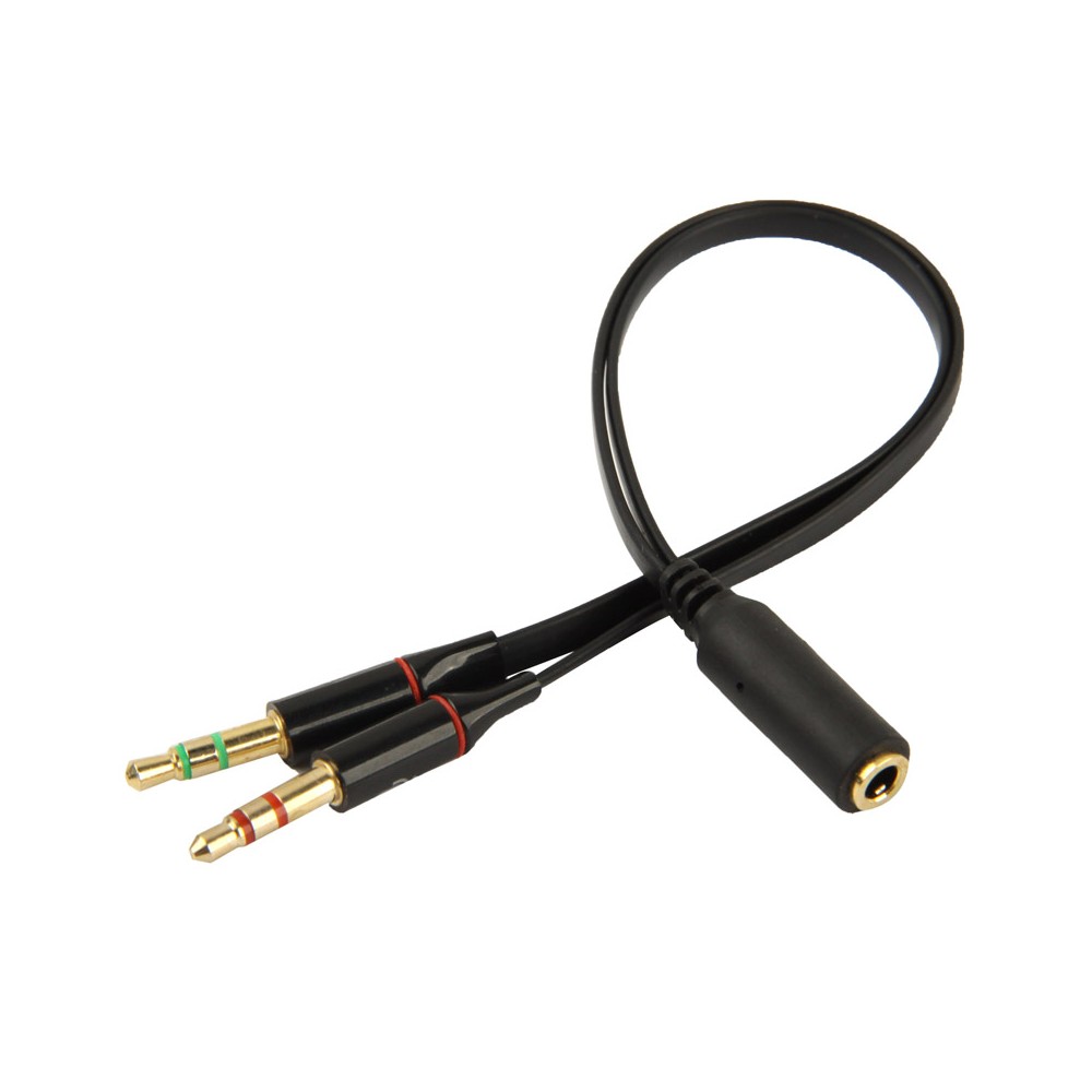 3.câble adaptateur jack 5mm vers prise microphone & casque 3,5mm noir