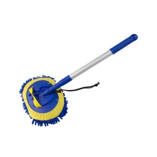 Mop de nettoyage télescopique en bleu/jaune