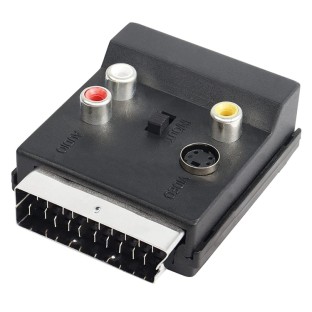 21 Pin Scart Stecker zu Buchse S-Video 3 RCA Adapter Umschaltbar in Out Audio Konverter