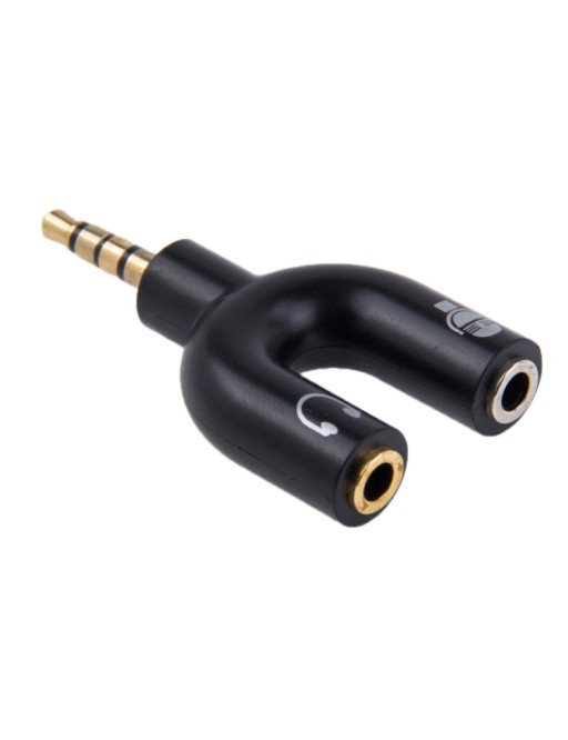 3.5 mm stereo plug to 3.5 mm headphone and microphone jacks Splitter adapter