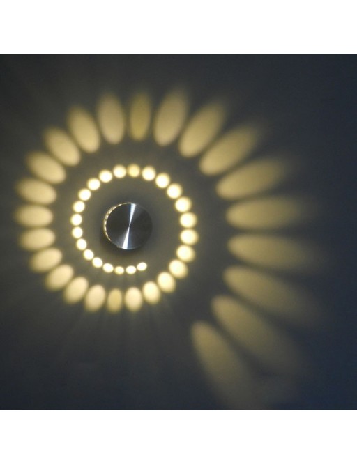 3W Wandlampe mit Spirallicht Warmweiss