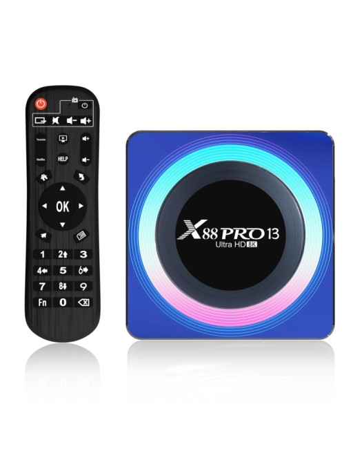 8K Ultra HD Android 13 Smart TV Box with Remote Control