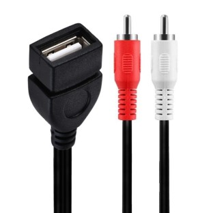 USB 2.0 Buchse zu 2 x RCA Stecker Video Audio Splitter 1.5 Meter