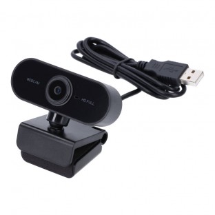 webcam USB 1080P HD con microfono ruotabile nero