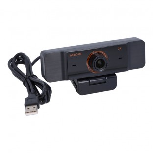webcam USB 2K HD con microfono nero