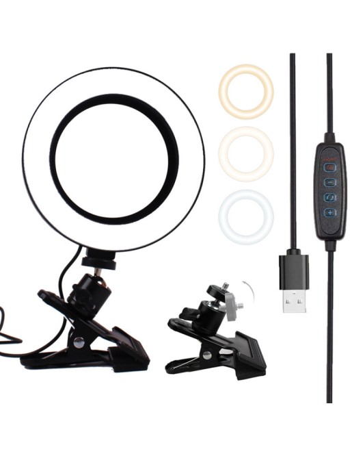 6" LED ring light with clip for monitors & notebooks