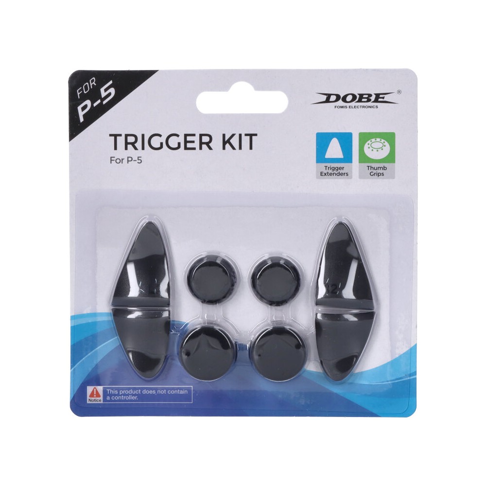 DOBE TP5-0513 Trigger Button Cover Rocker Protection Cap for PS5 Black 8 pieces in one set